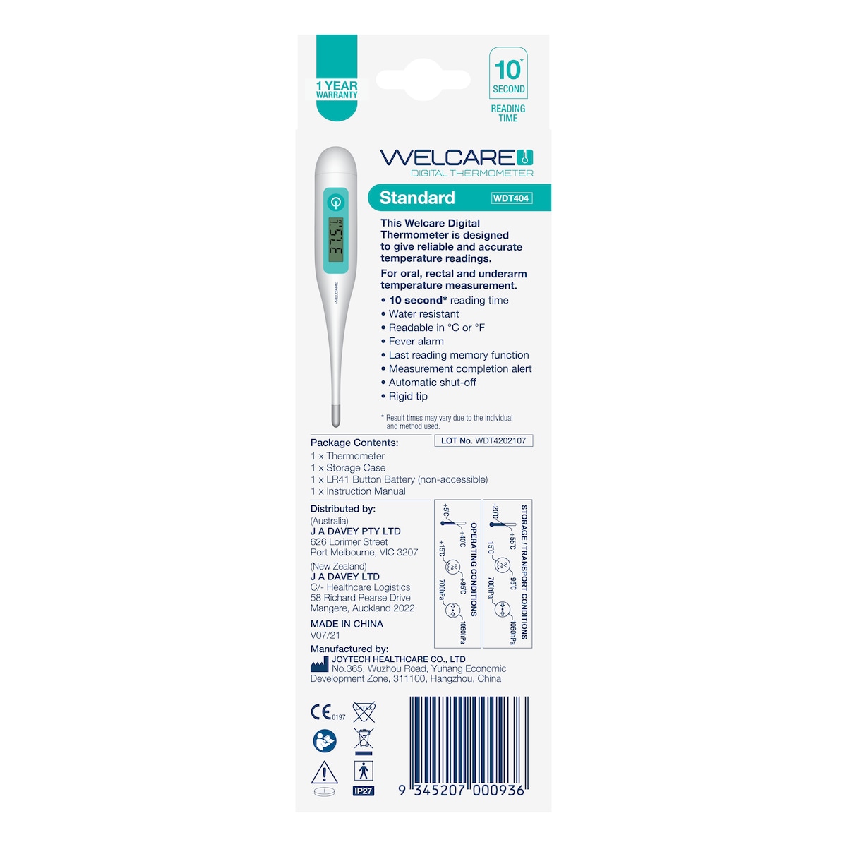 Welcare Digital Thermometer Standard