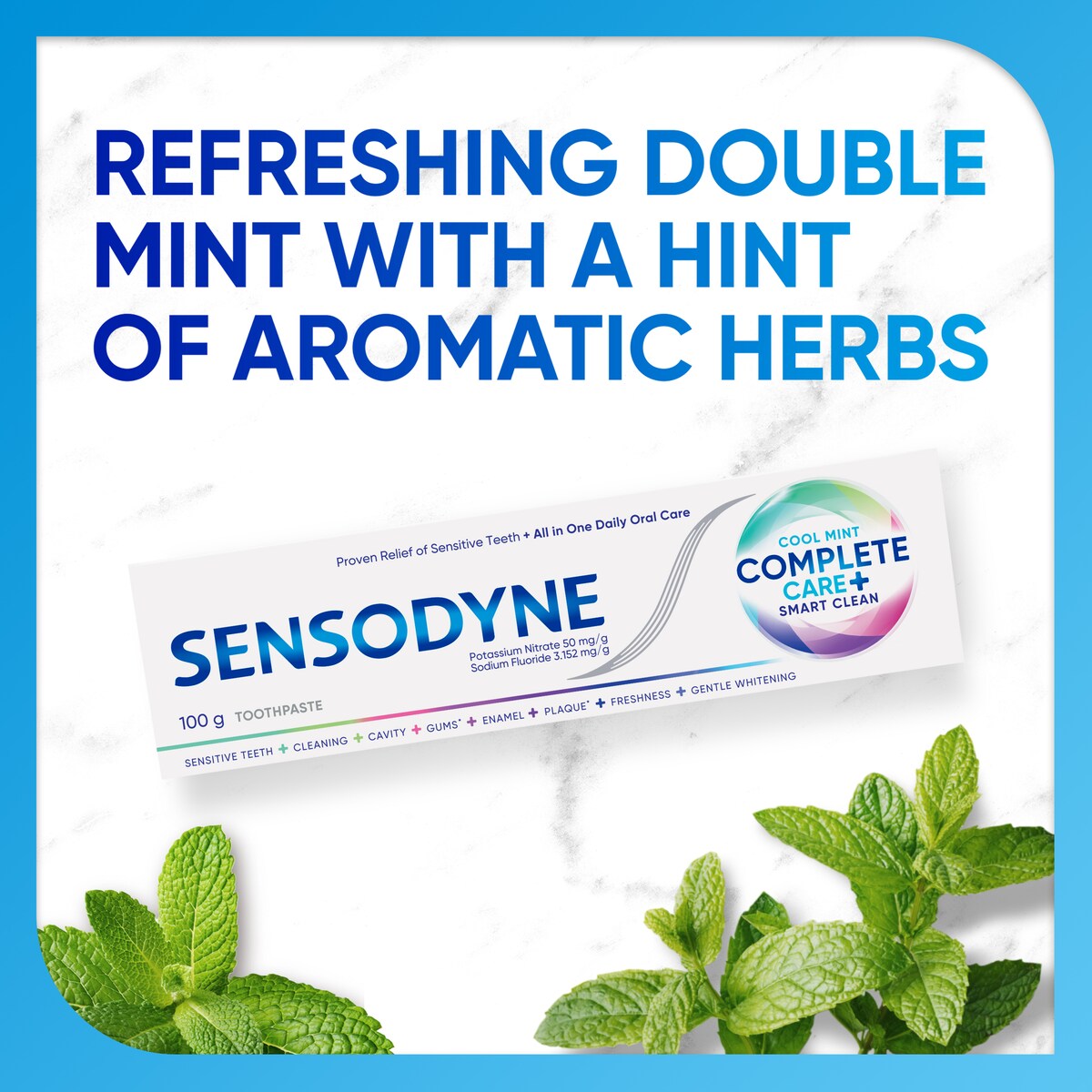 Sensodyne Complete Care + Smart Clean Toothpaste Cool Mint 100G