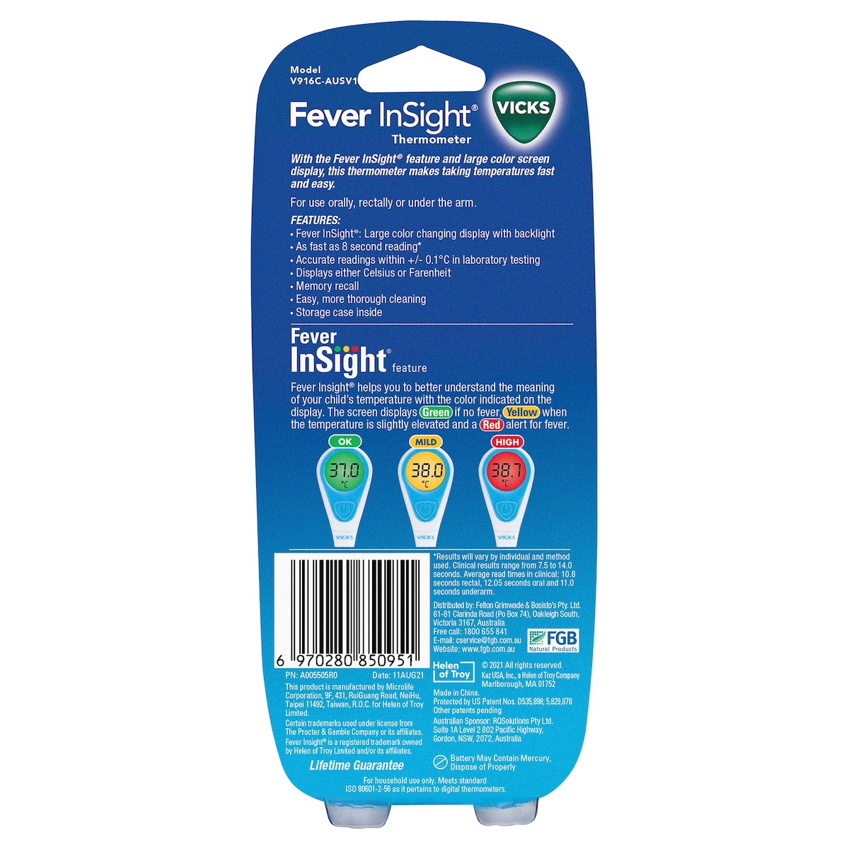 Vicks Fever Insight Digital Thermometer V916-V1