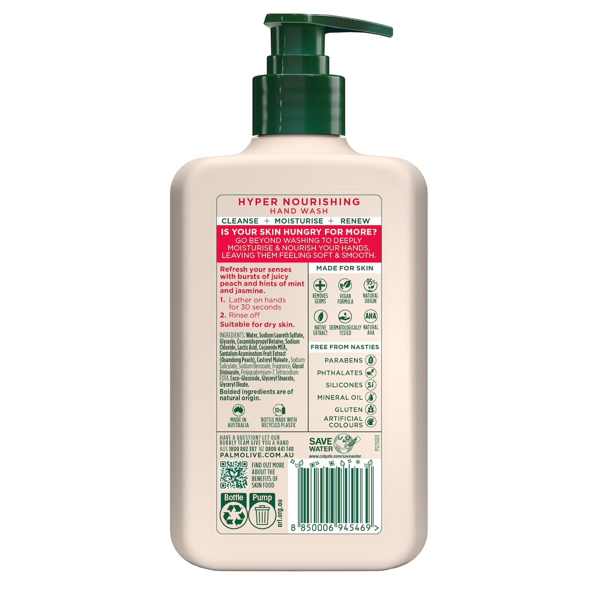 Palmolive Skin Food Hand Wash Quandong Peach 500Ml