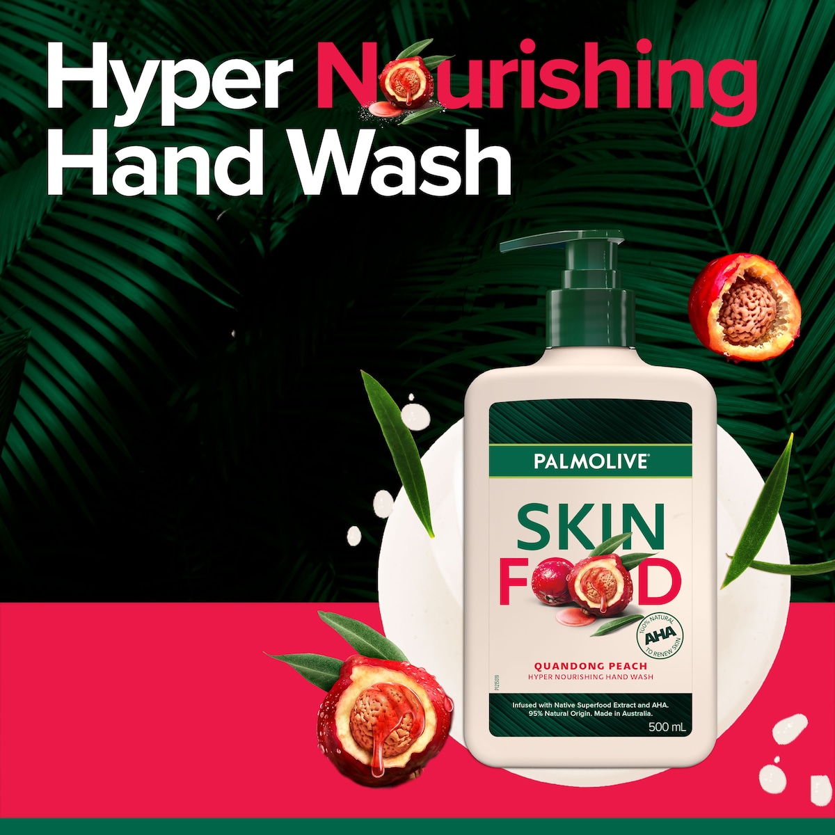 Palmolive Skin Food Hand Wash Quandong Peach 500Ml