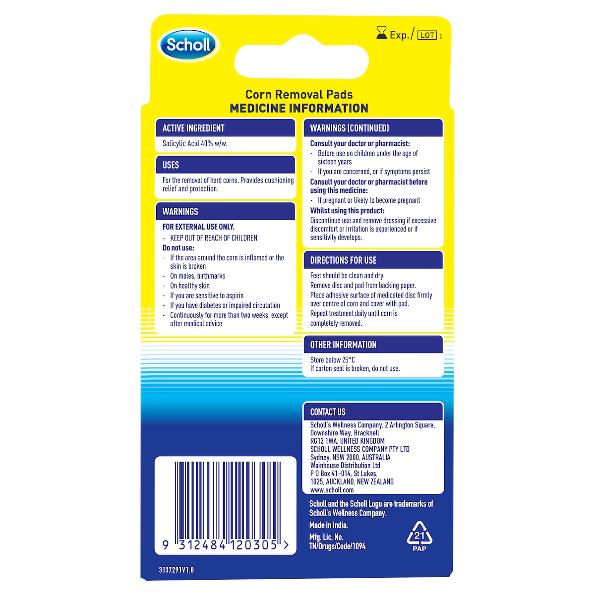 Scholl Corn Removal Pads 9 Pack