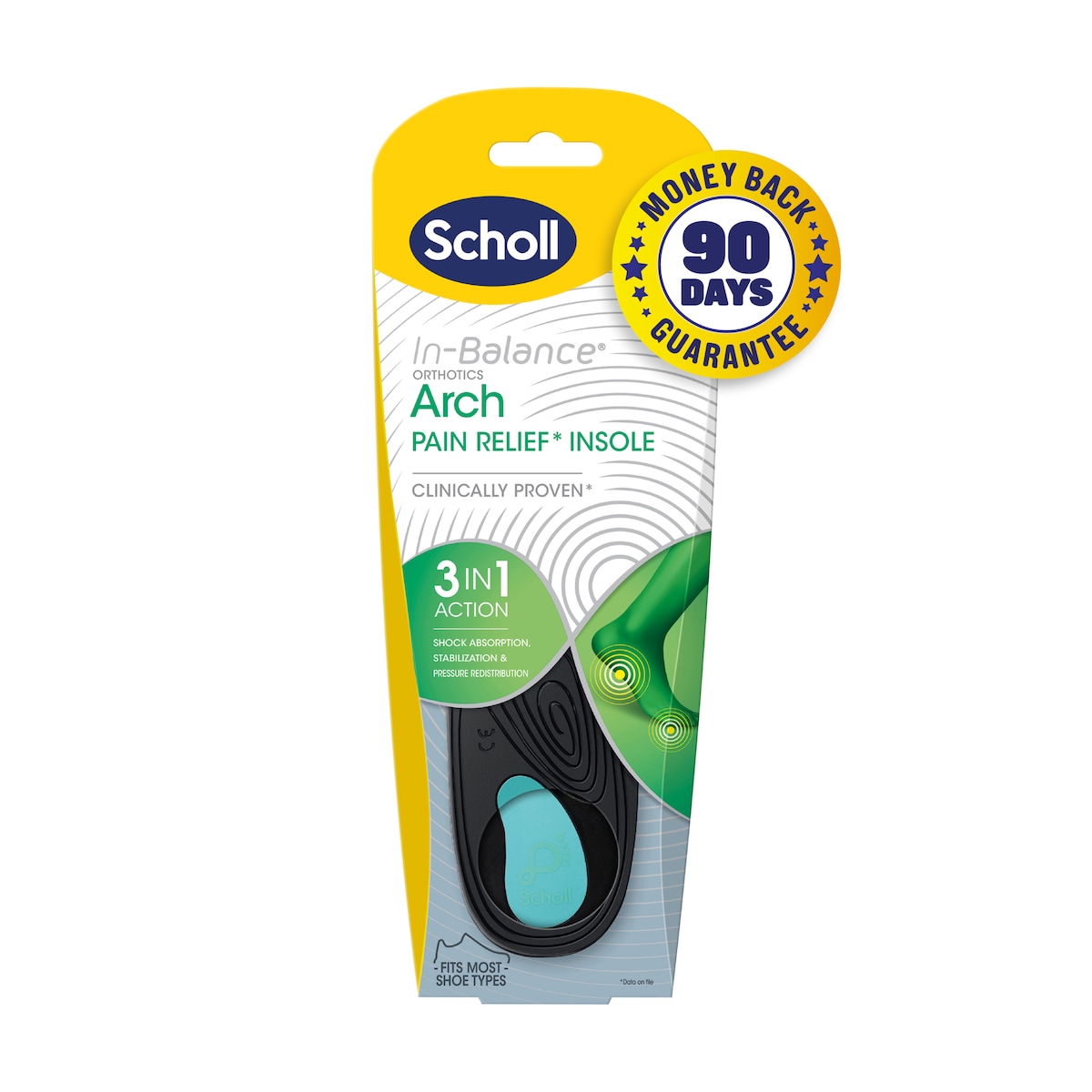 Scholl In-Balance Ball Of Foot & Arch Orthotic Insole Large
