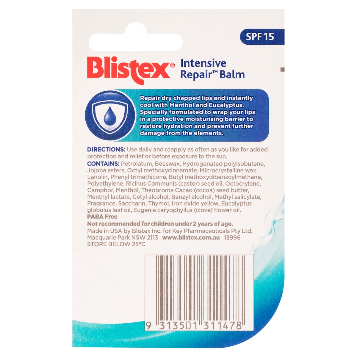 Blistex Intensive Repair Lip Balm Spf15 4.25G