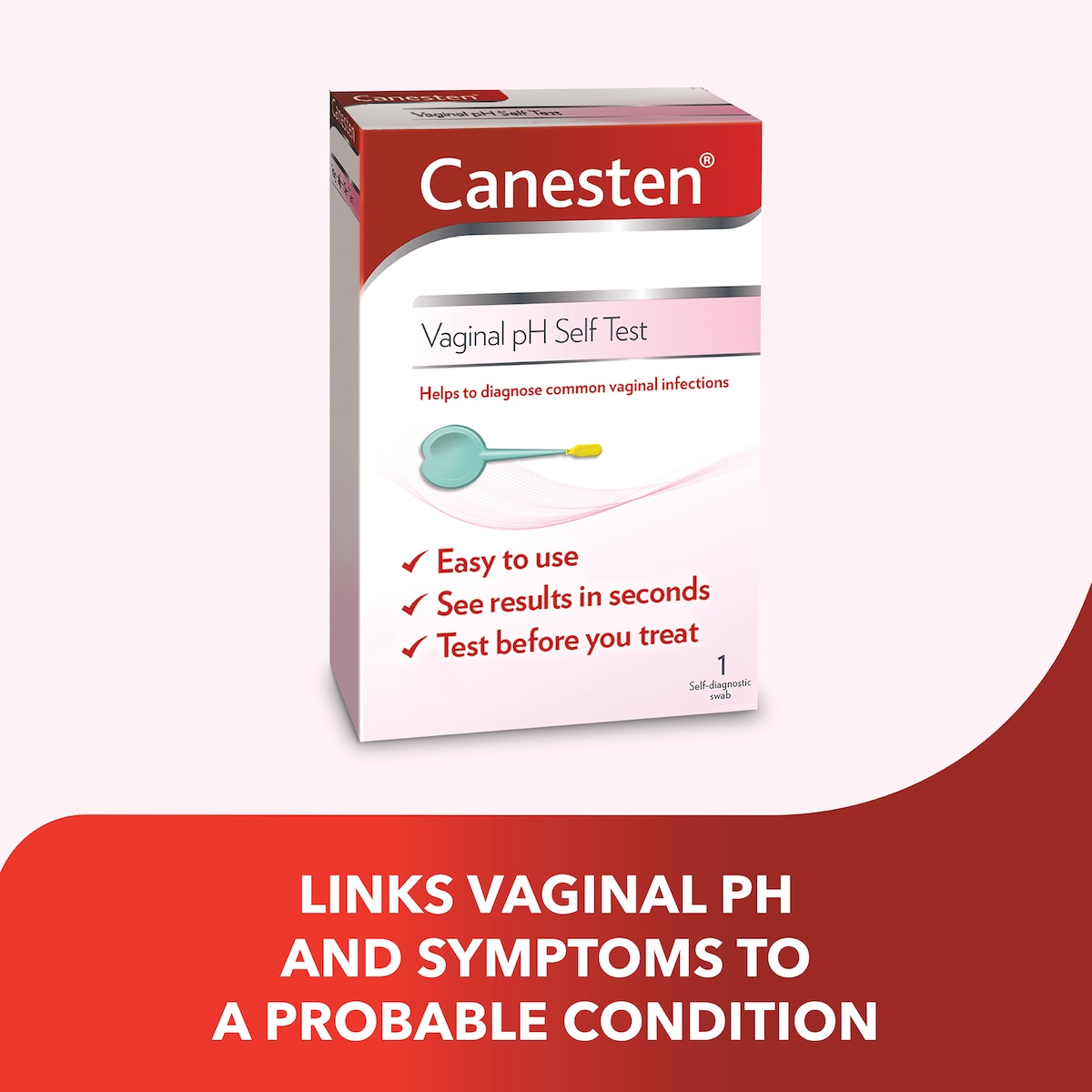 Canesten Vaginal Ph Self Test 1 Self-Diagnostic Swab