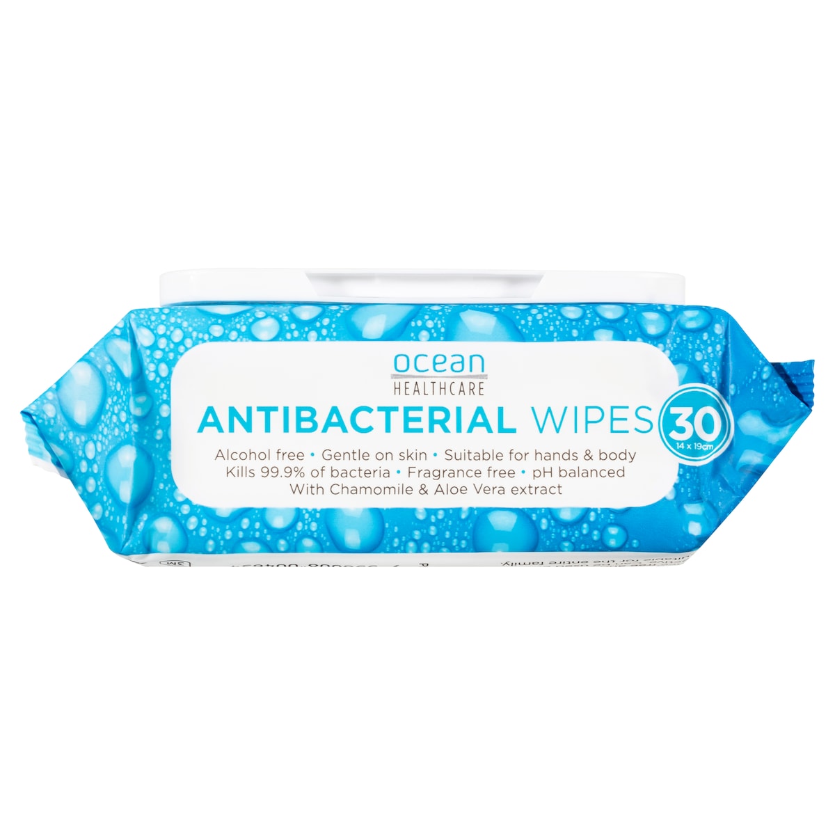 Ocean Antibacterial Hand & Body Wipes 30 Pack