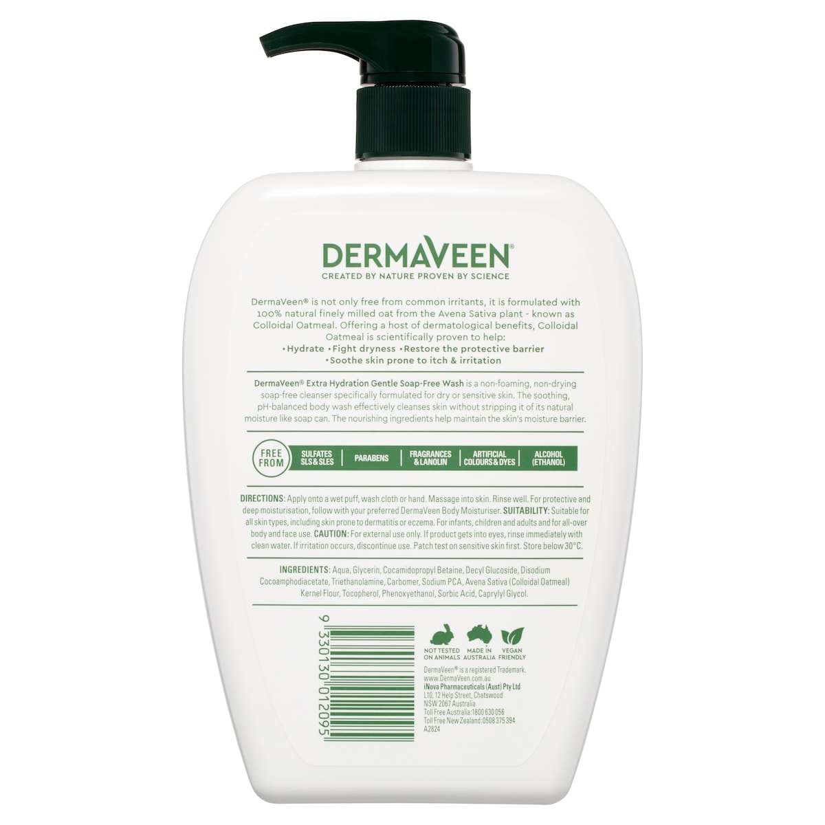 Dermaveen Extra Hydration Gentle Soap Free Wash 1 Litre