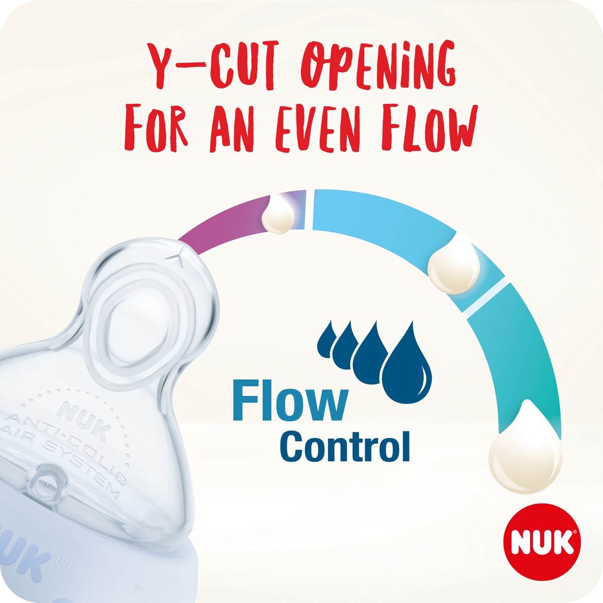 Nuk Flow Control Silicone Teat 6-18 Months