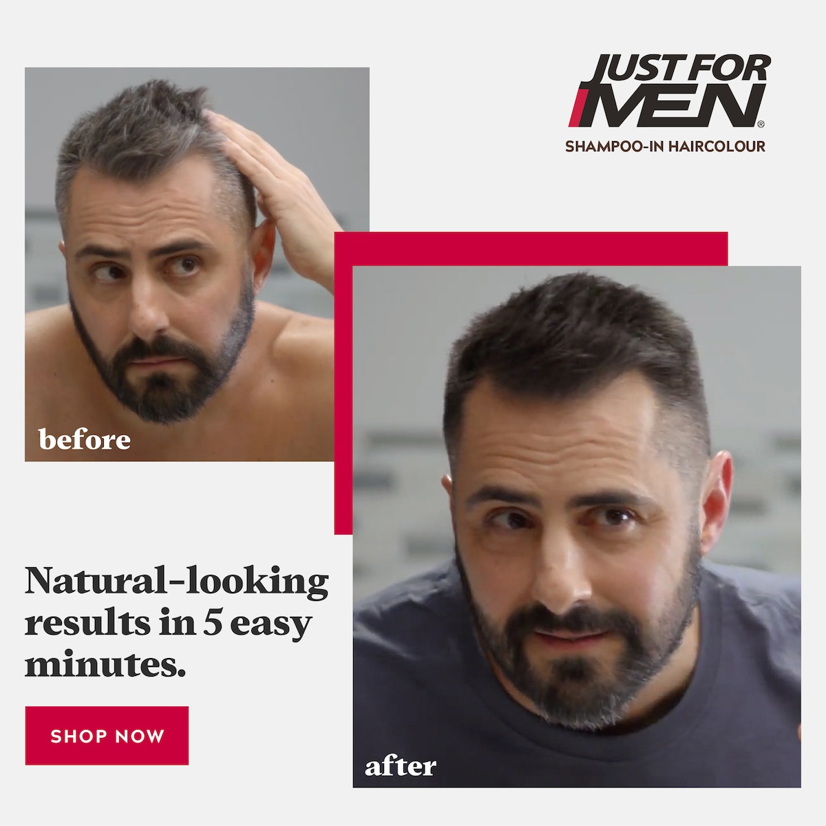 Just For Men Shampoo-In Hair Colour Medium Dark Brown