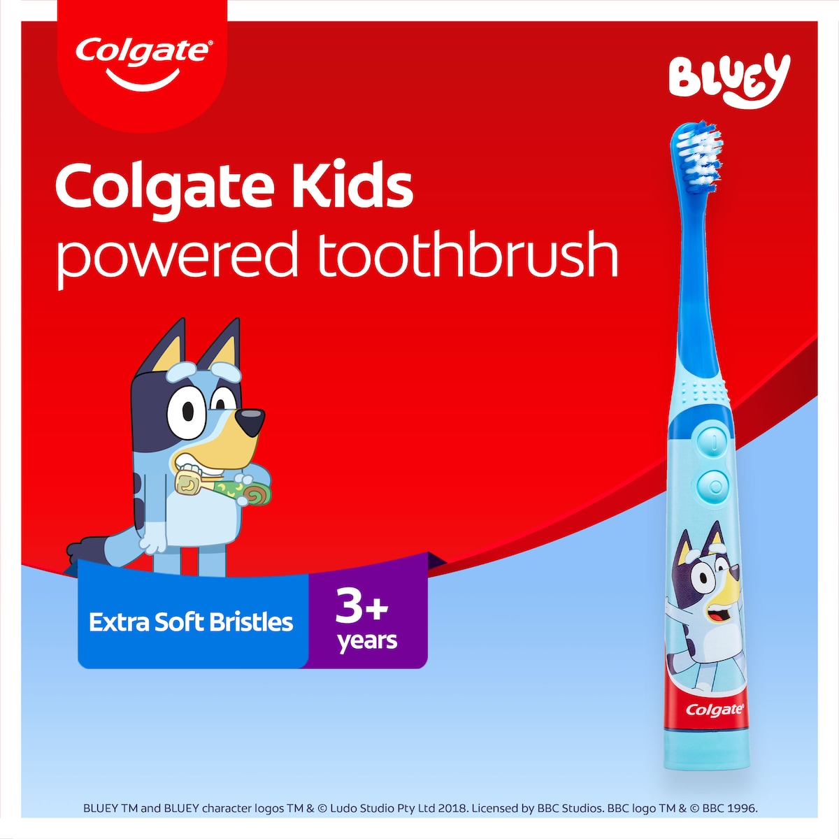 Colgate Kids Bluey Battery Sonic Toothbrush (Colours Selected At Random)