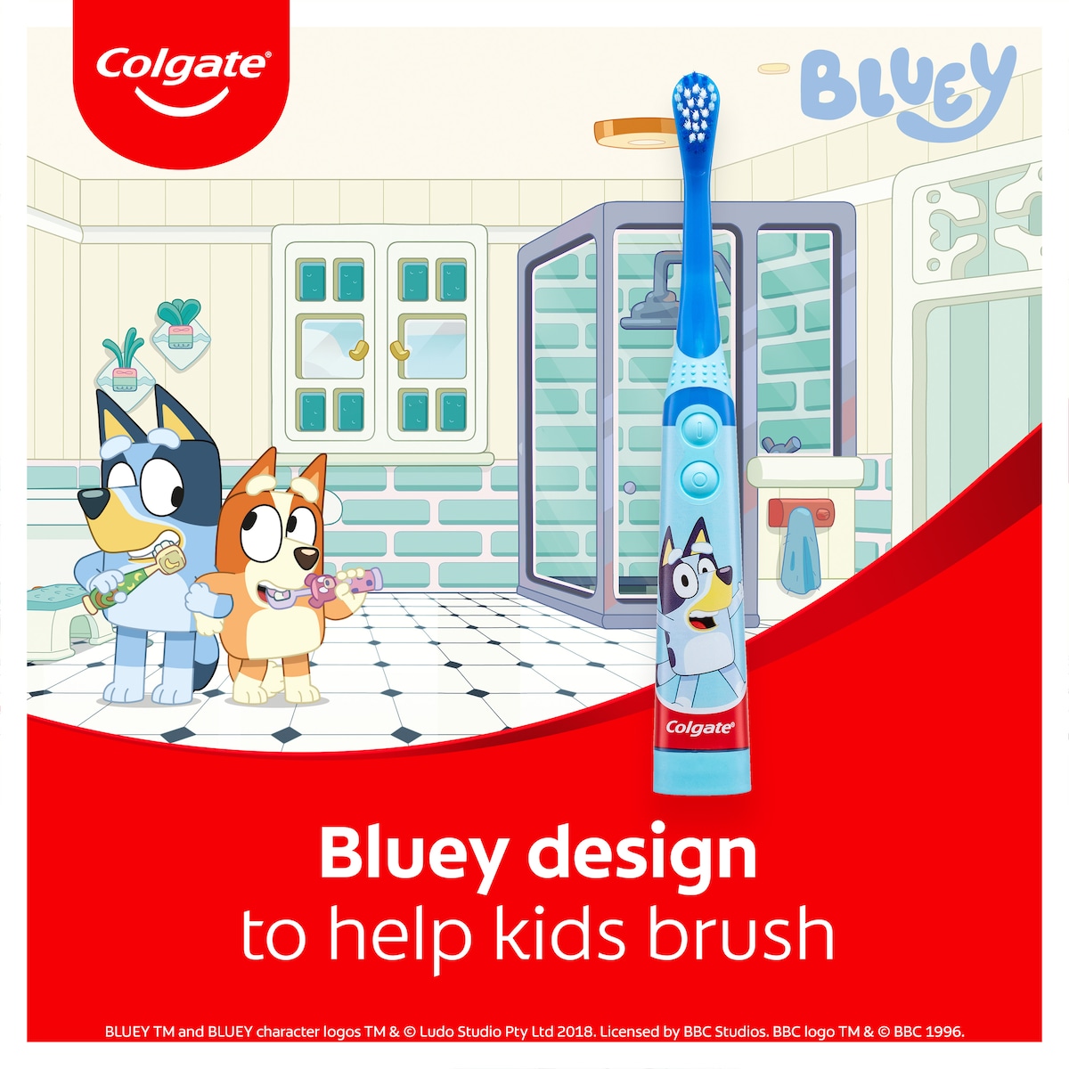 Colgate Kids Bluey Battery Sonic Toothbrush (Colours Selected At Random)