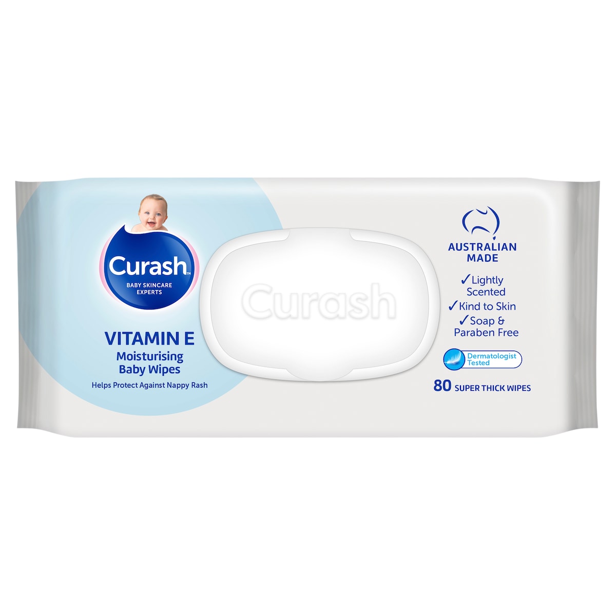 Curash Baby Moisturising Vitamin E 3 X 80 Baby Wipes