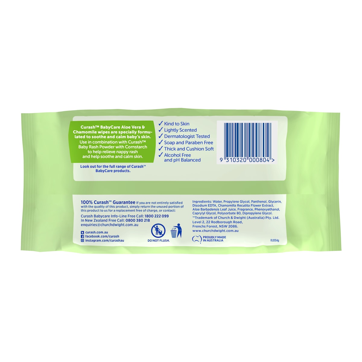 Curash Baby Soothing Aloe Vera & Chamomile 80 Baby Wipes