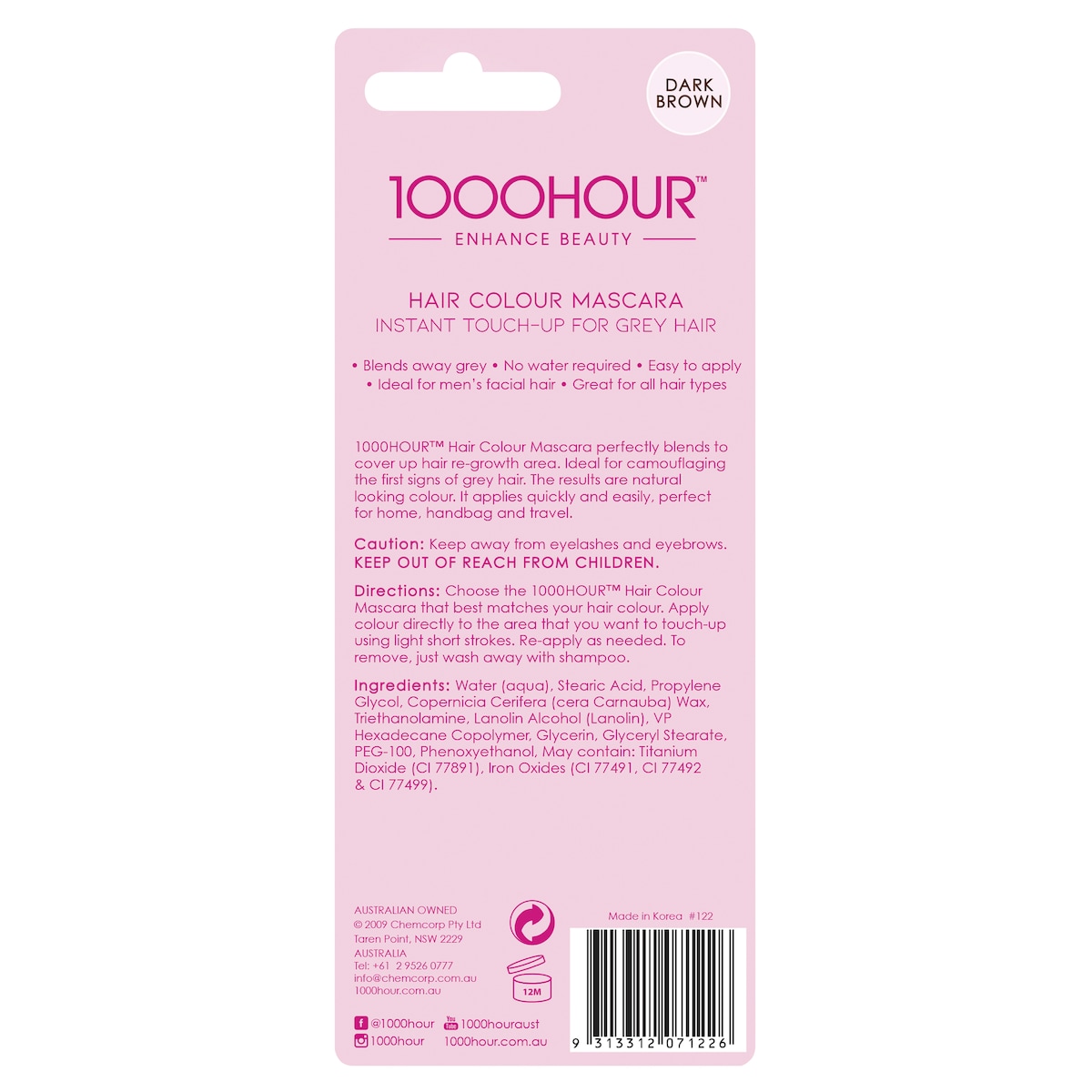 1000 Hour Hair Colour Mascara Dark Brown