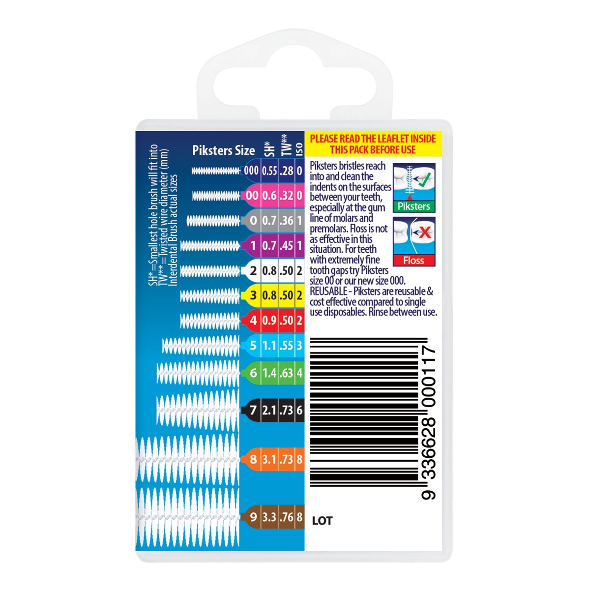 Piksters Interdental Brushes Size 1 Purple 40 Pack