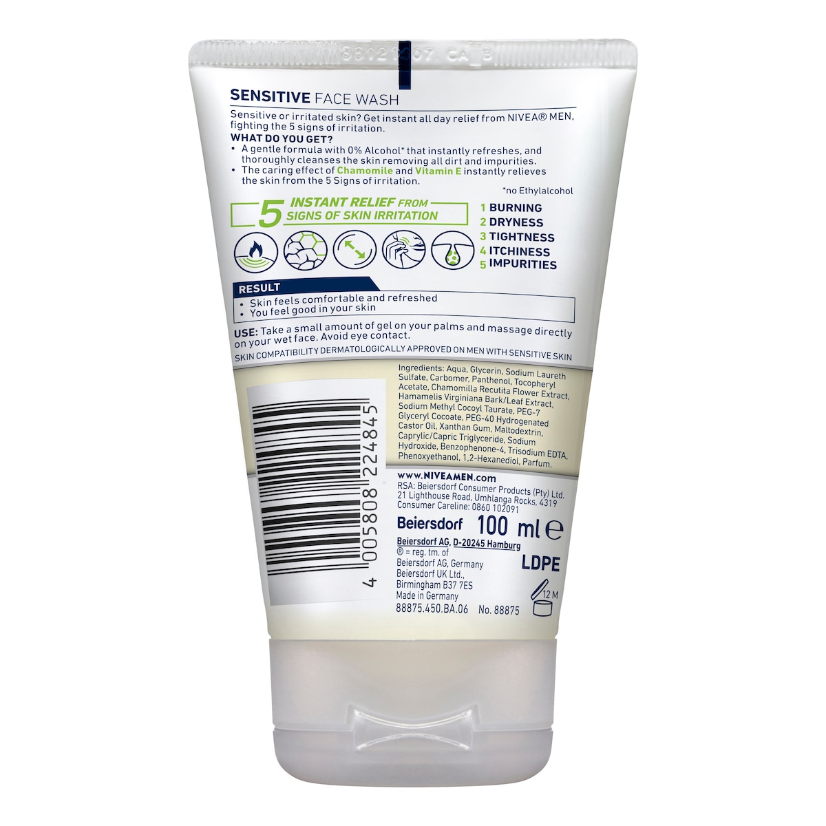 Nivea For Men Sensitive Face Wash 100Ml