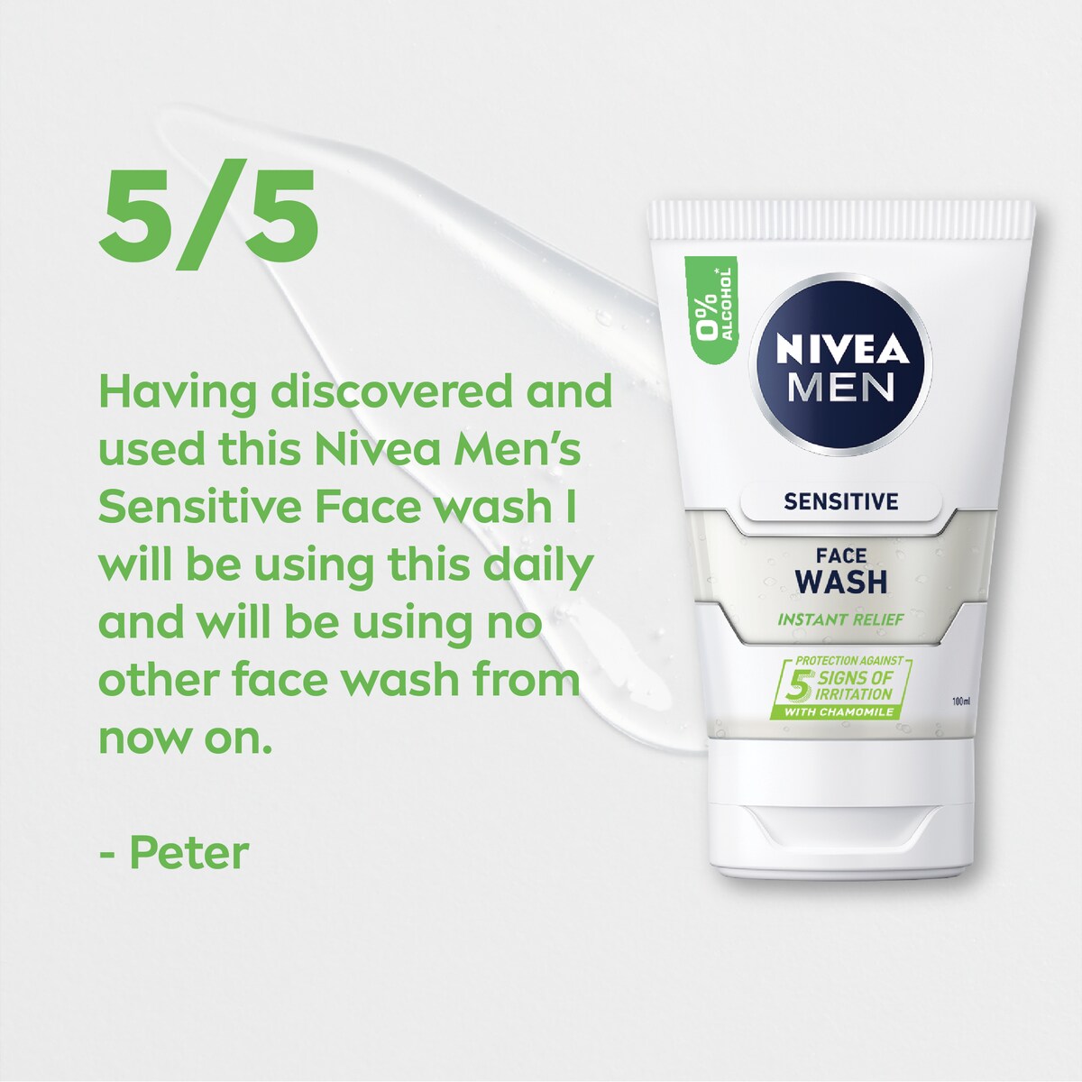 Nivea For Men Sensitive Face Wash 100Ml