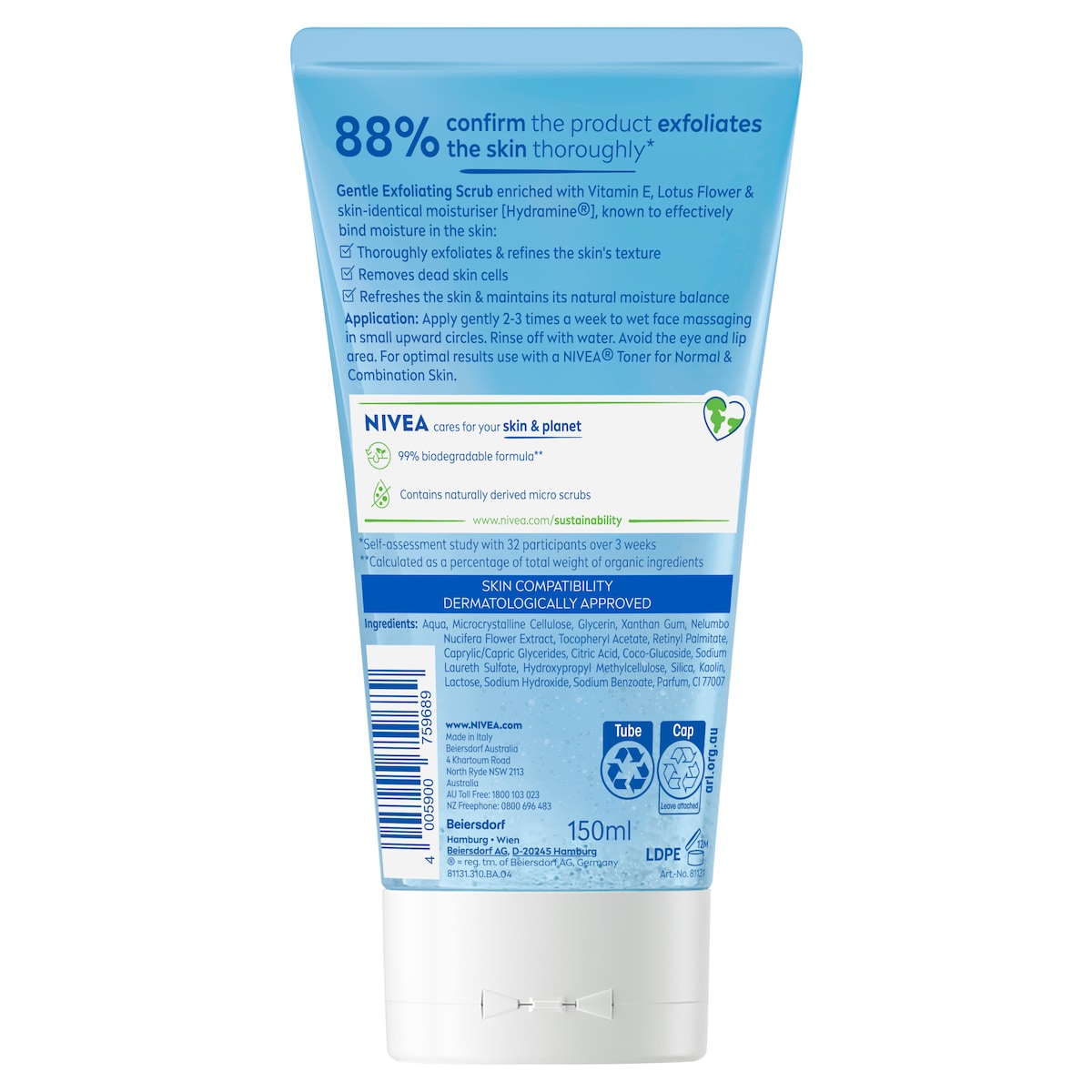 Nivea Refreshing Gentle Exfoliating Scrub 150Ml