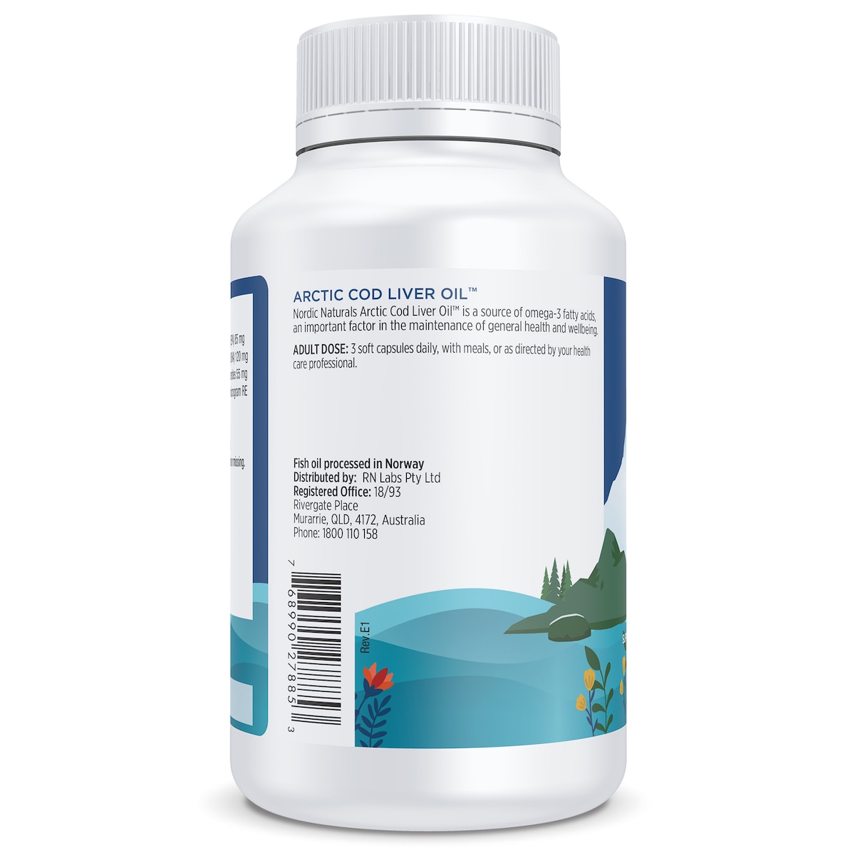 Nordic Naturals Arctic Cod Liver Oil Lemon 180 Soft Gels