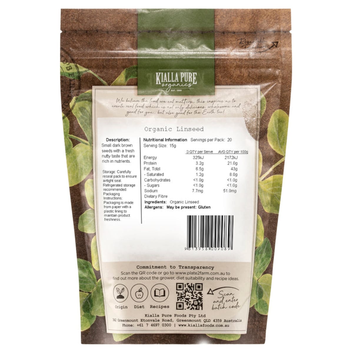 Kialla Organic Linseed 300G