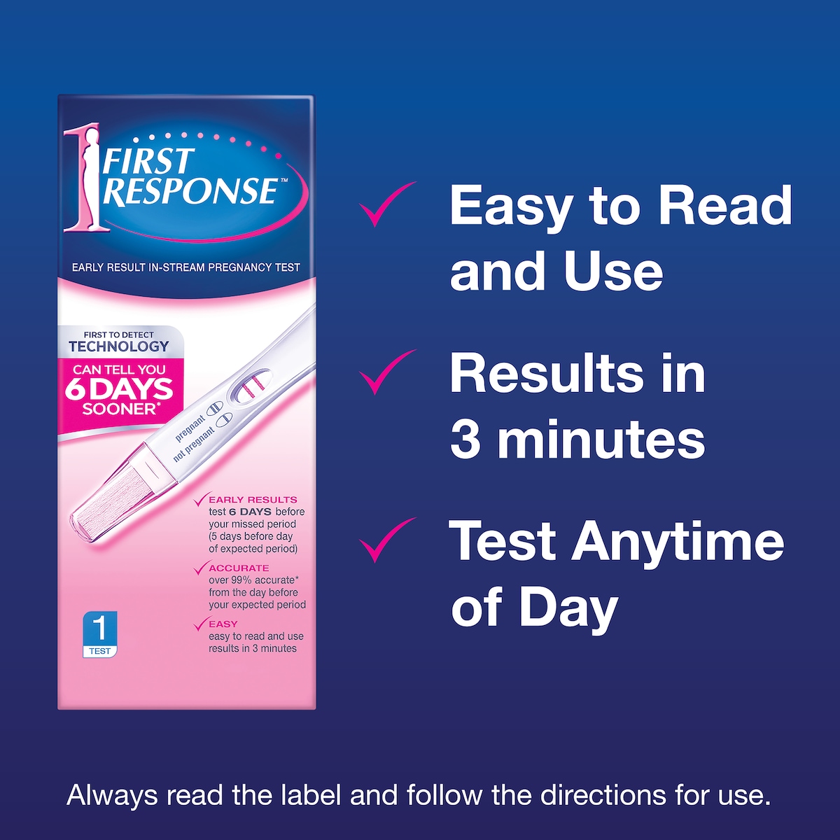 First Response Early Result Instream Pregnancy Test 1 Test