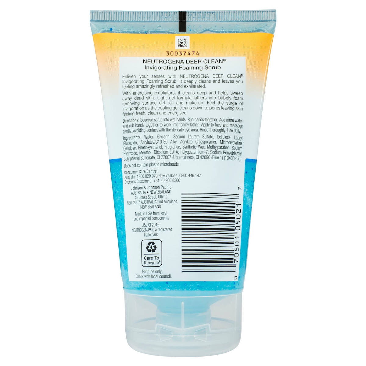 Neutrogena Deep Clean Invigorating Foaming Scrub 125Ml