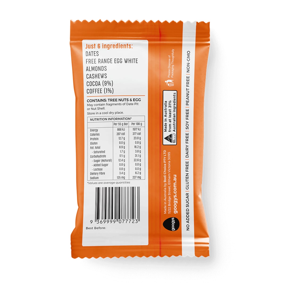 Googy's Good Egg Protein Bar Coffee Cocoa 55G