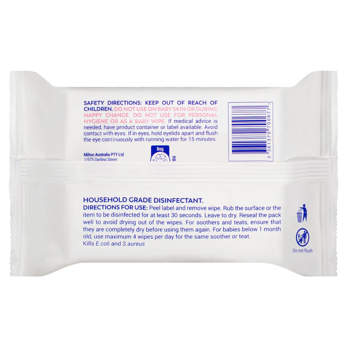 Milton Antibacterial Surface Wipes 30 Pack