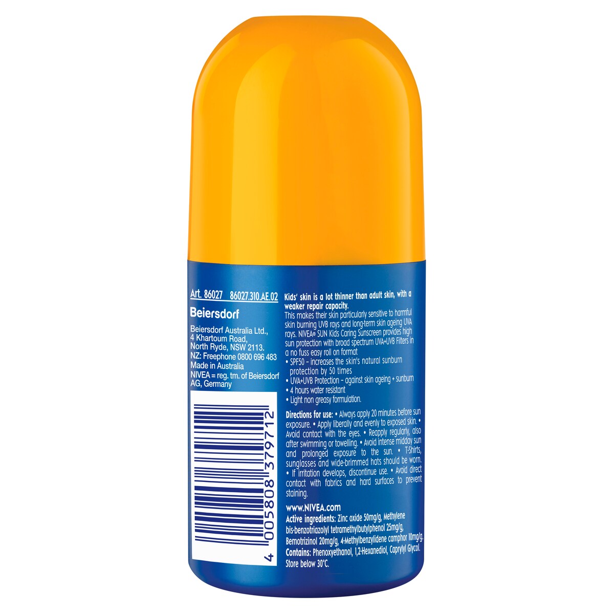 Nivea Sun Kids Protect & Play Spf50 Sunscreen Roll-On 65Ml