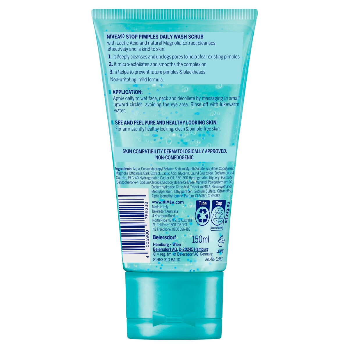 Nivea Stop Pimples Daily Wash Scrub 150Ml