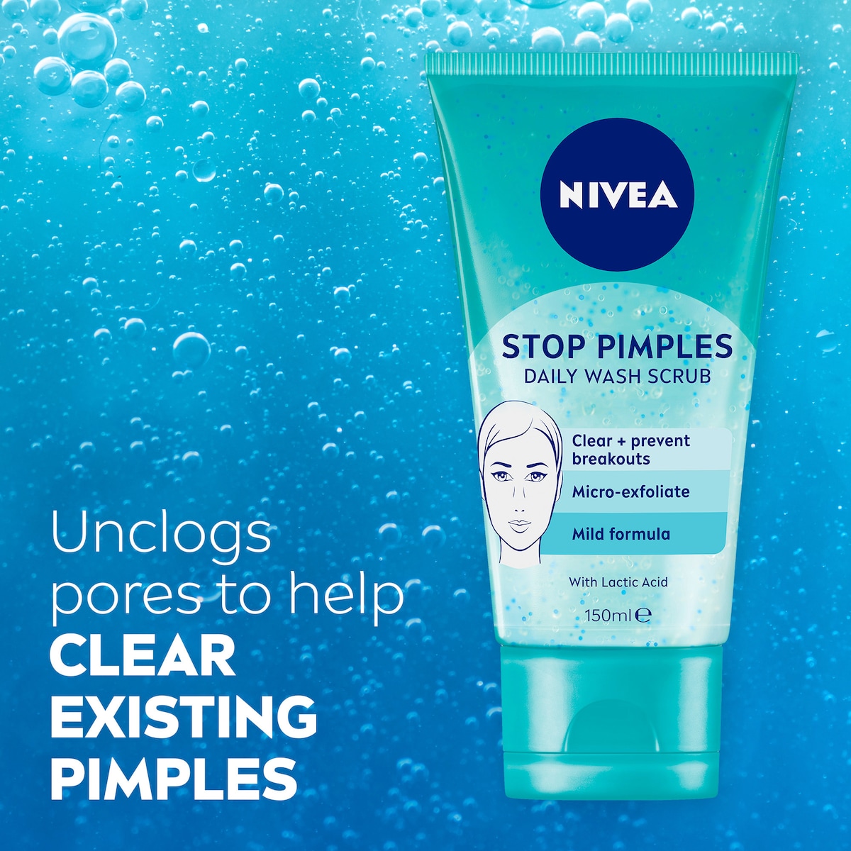 Nivea Stop Pimples Daily Wash Scrub 150Ml