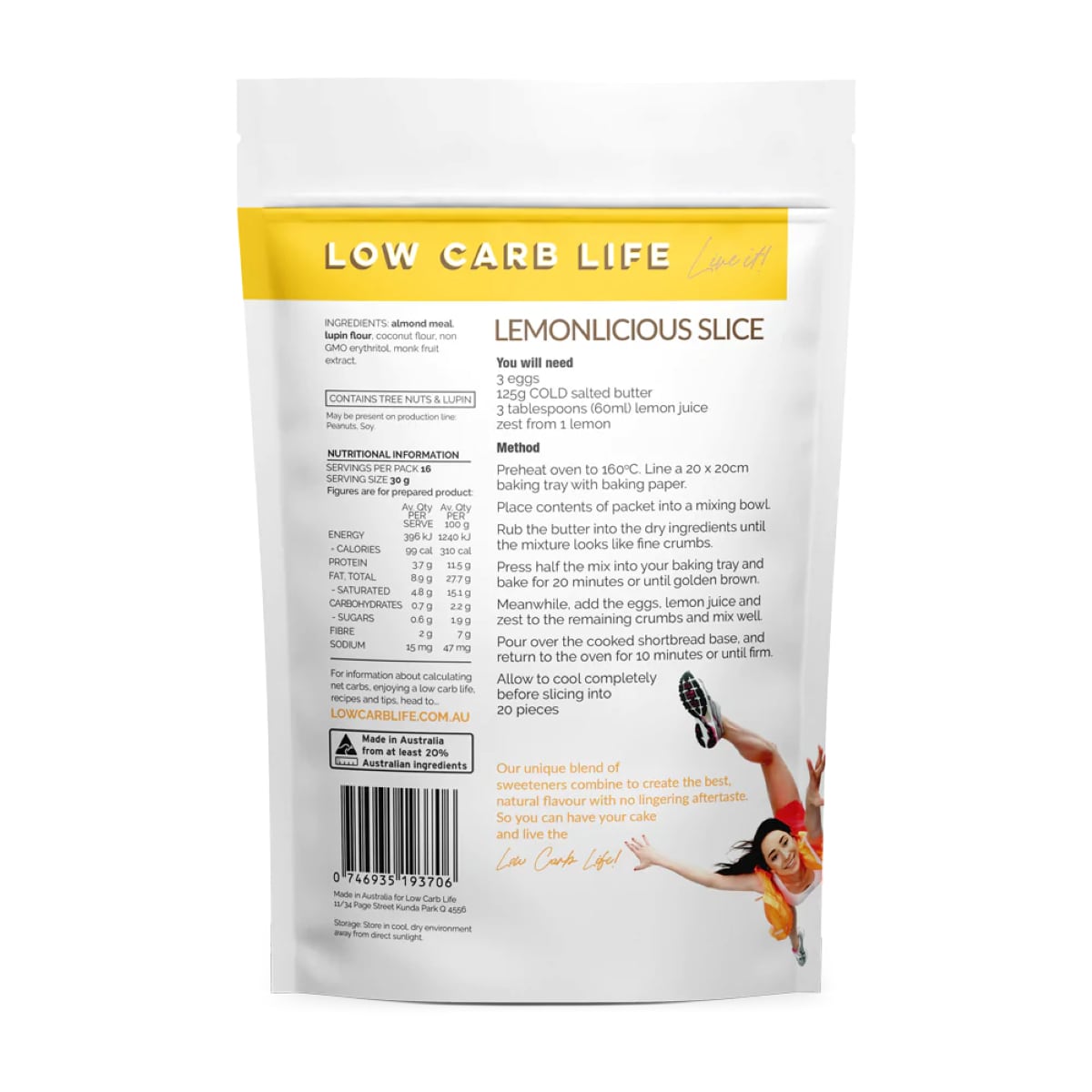 Low Carb Life Keto Bake Mix Lemonlicious Slice 300G