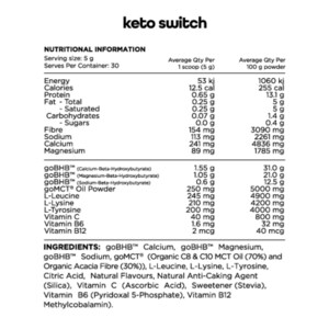 Switch Nutrition Ketogenic Performance Fuel Pineapple Lime 150G