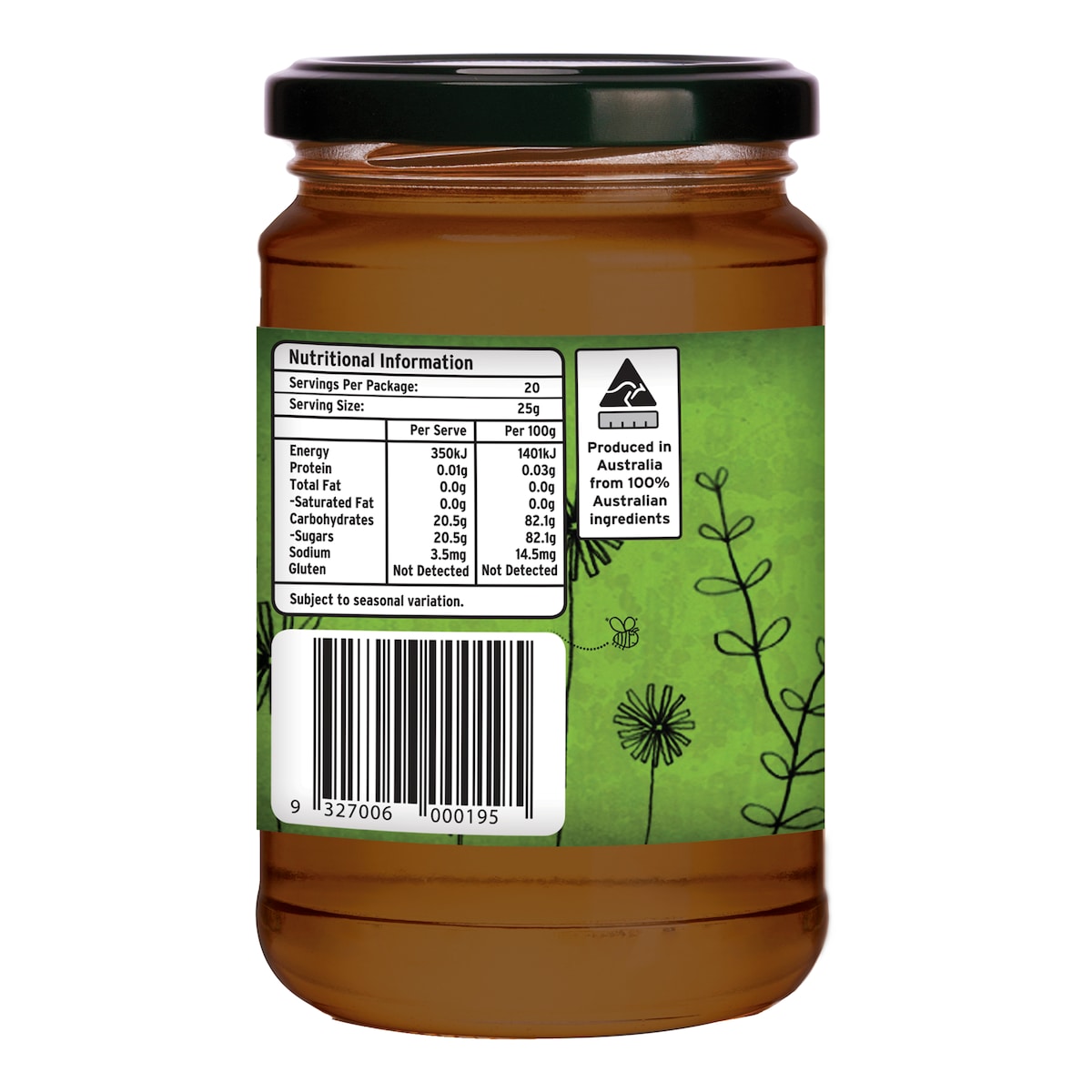 Ambrosia Raw Organic Honey 500G