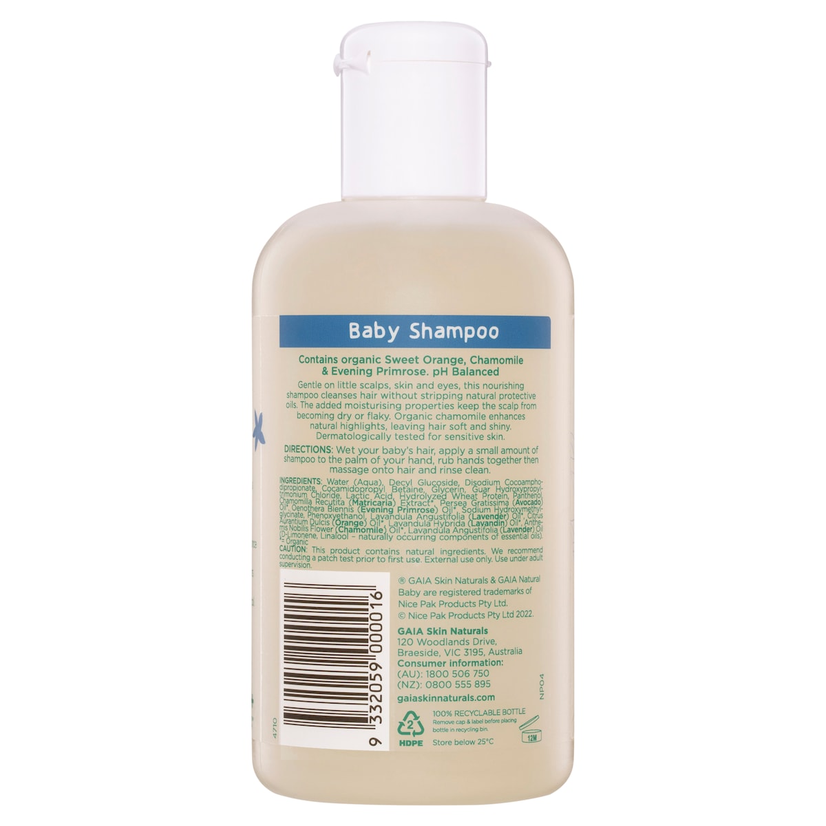 Gaia Natural Baby Shampoo 250Ml