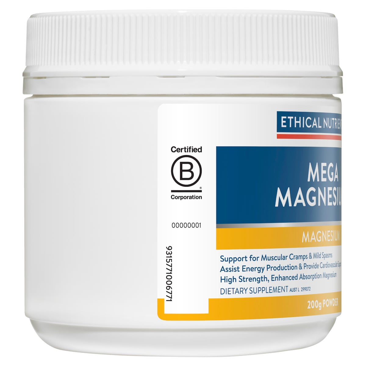 Ethical Nutrients Mega Magnesium Raspberry 200G Powder