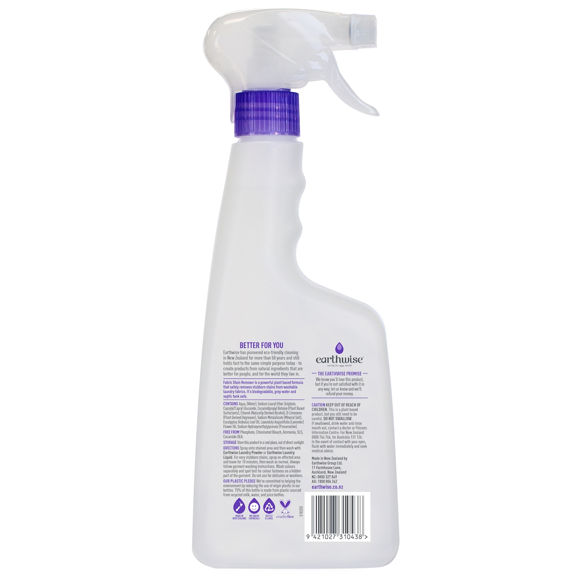 Earthwise Fabric Stain Remover Lavender & Eucalyptus 500Ml