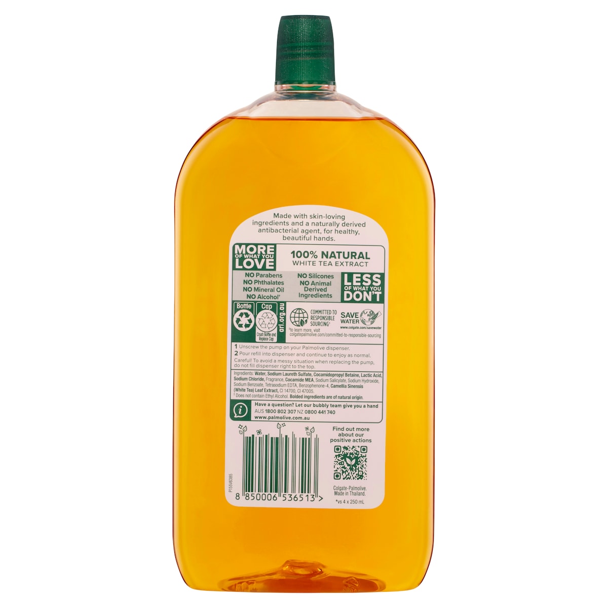 Palmolive Antibacterial Hand Wash White Tea Refill 1 Litre