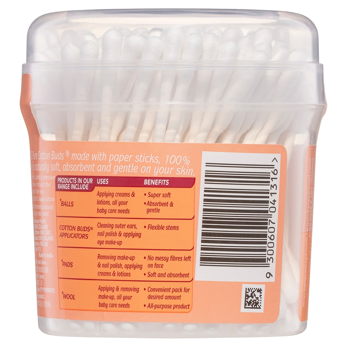 Johnsons Pure Cotton Bud Applicator With Paper Stick 150 Buds