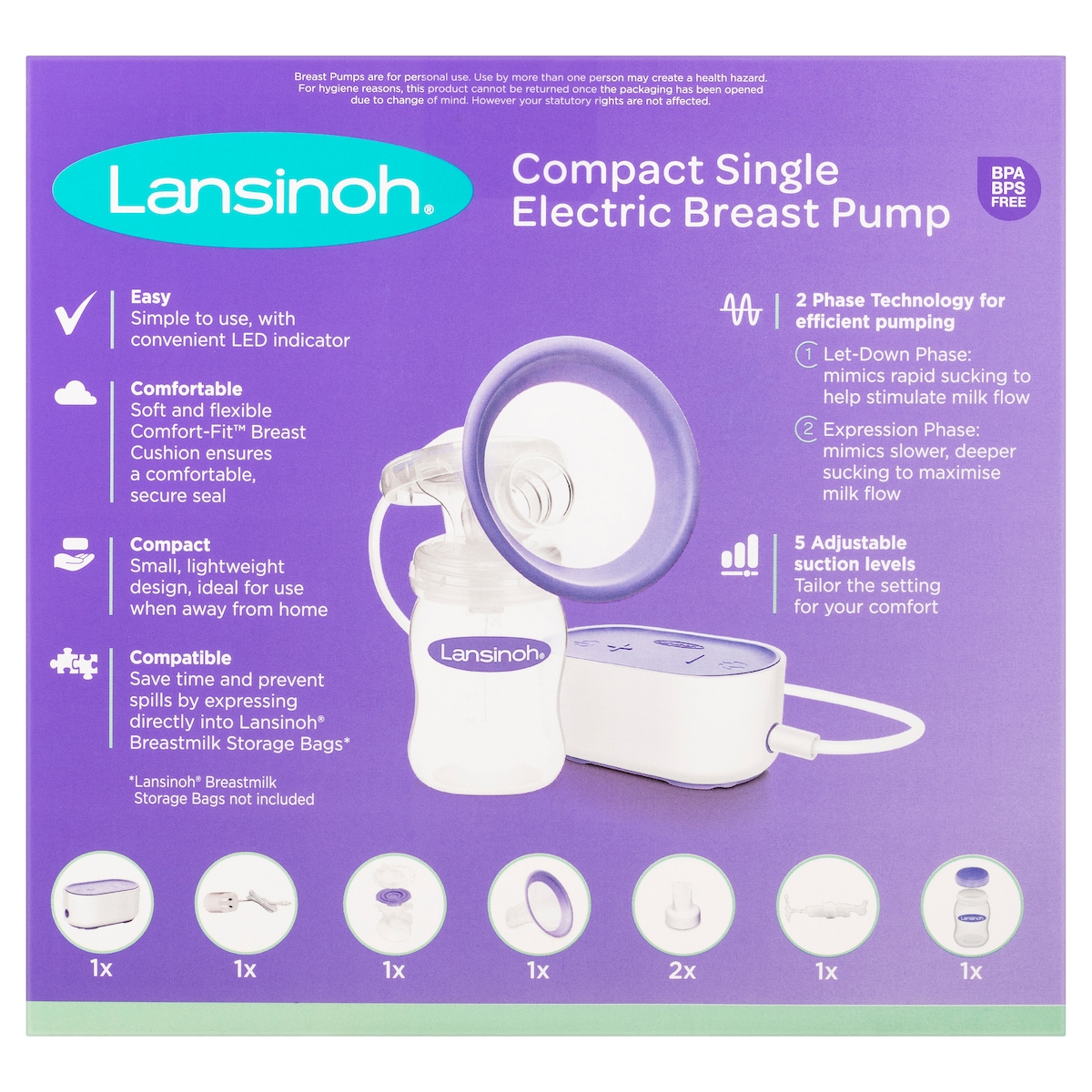 Lansinoh Compact Single Electric Breast Pump