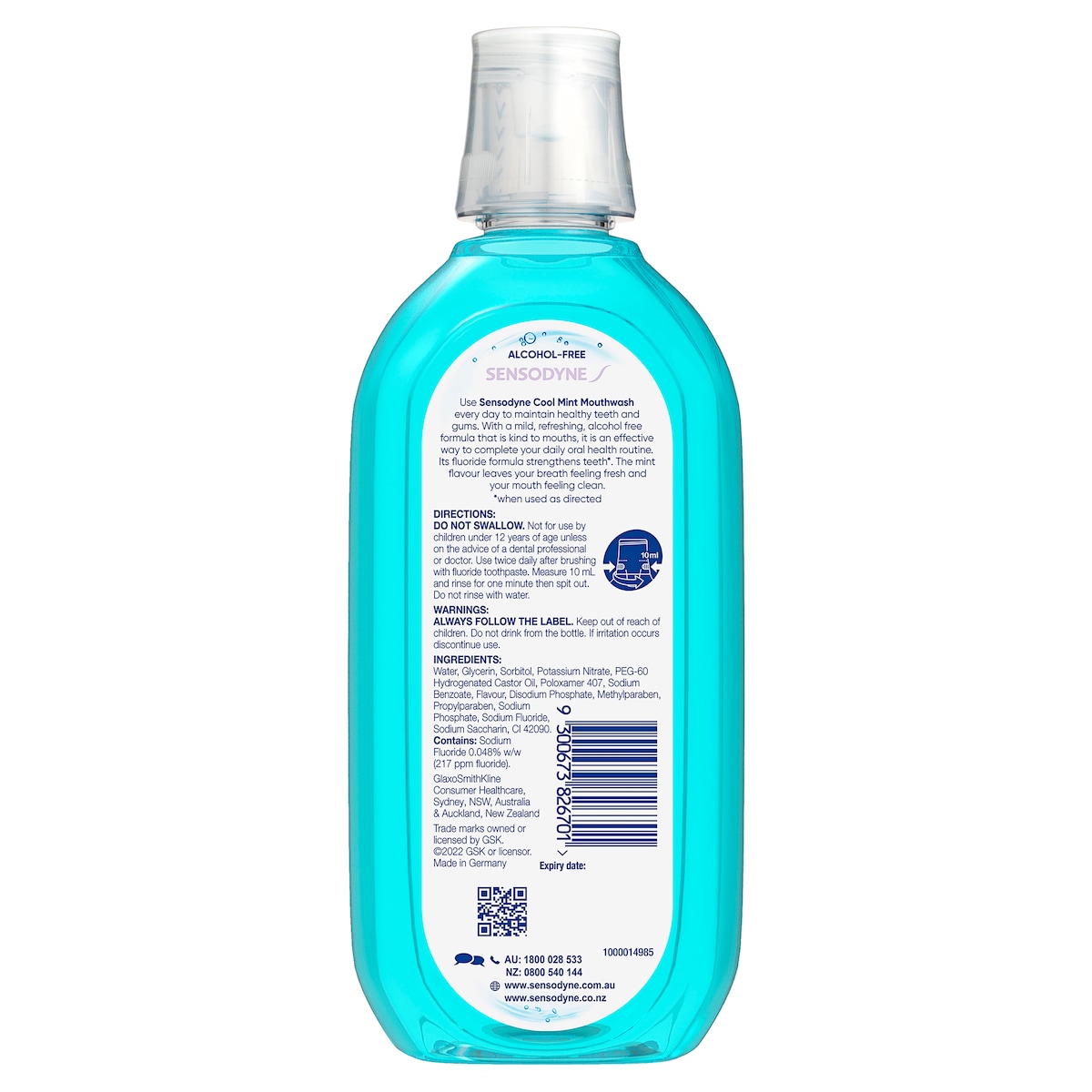 Sensodyne Alcohol Free Mouthwash Cool Mint 500Ml