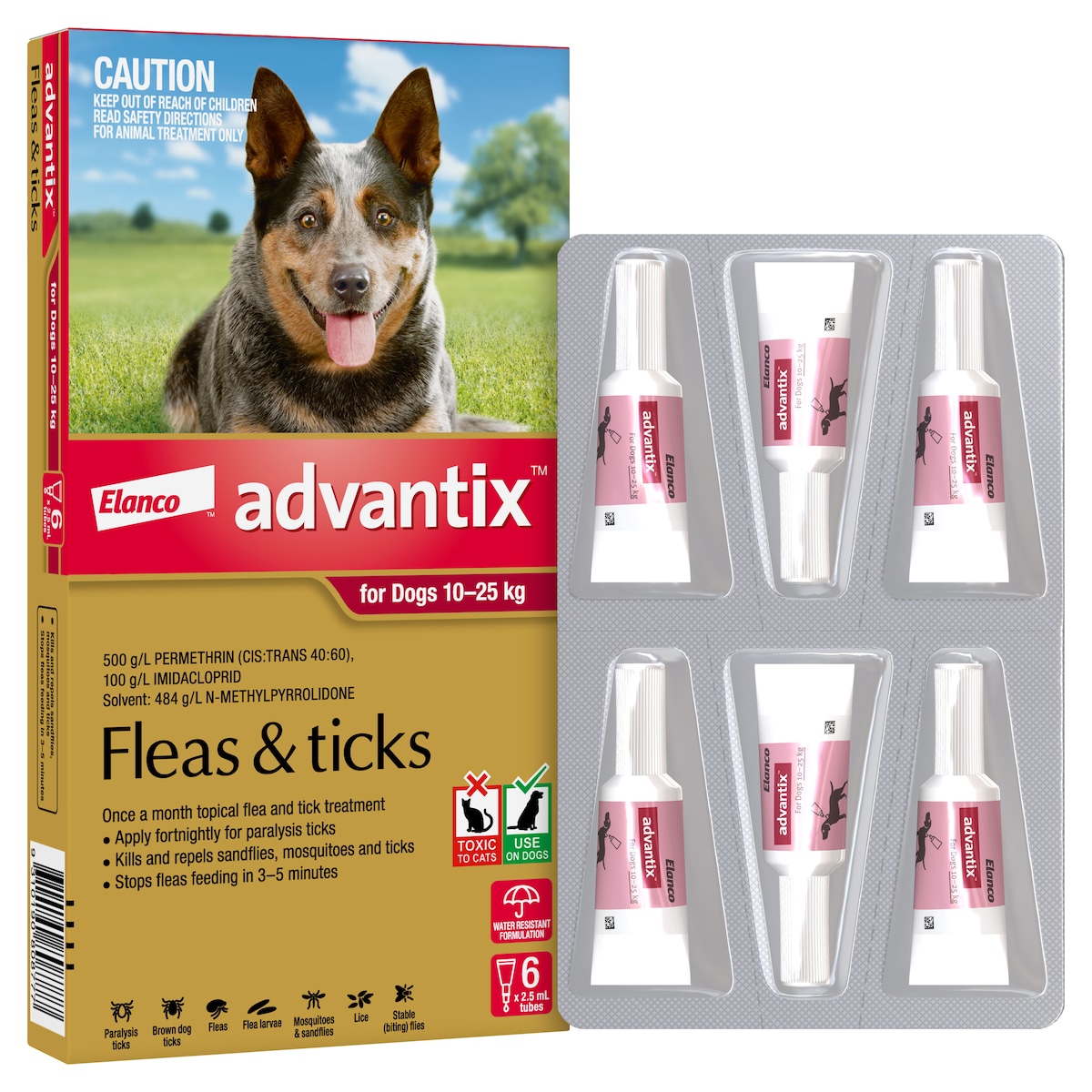 Advantix For Large Dogs 10 - 25Kg Red 6 Pack