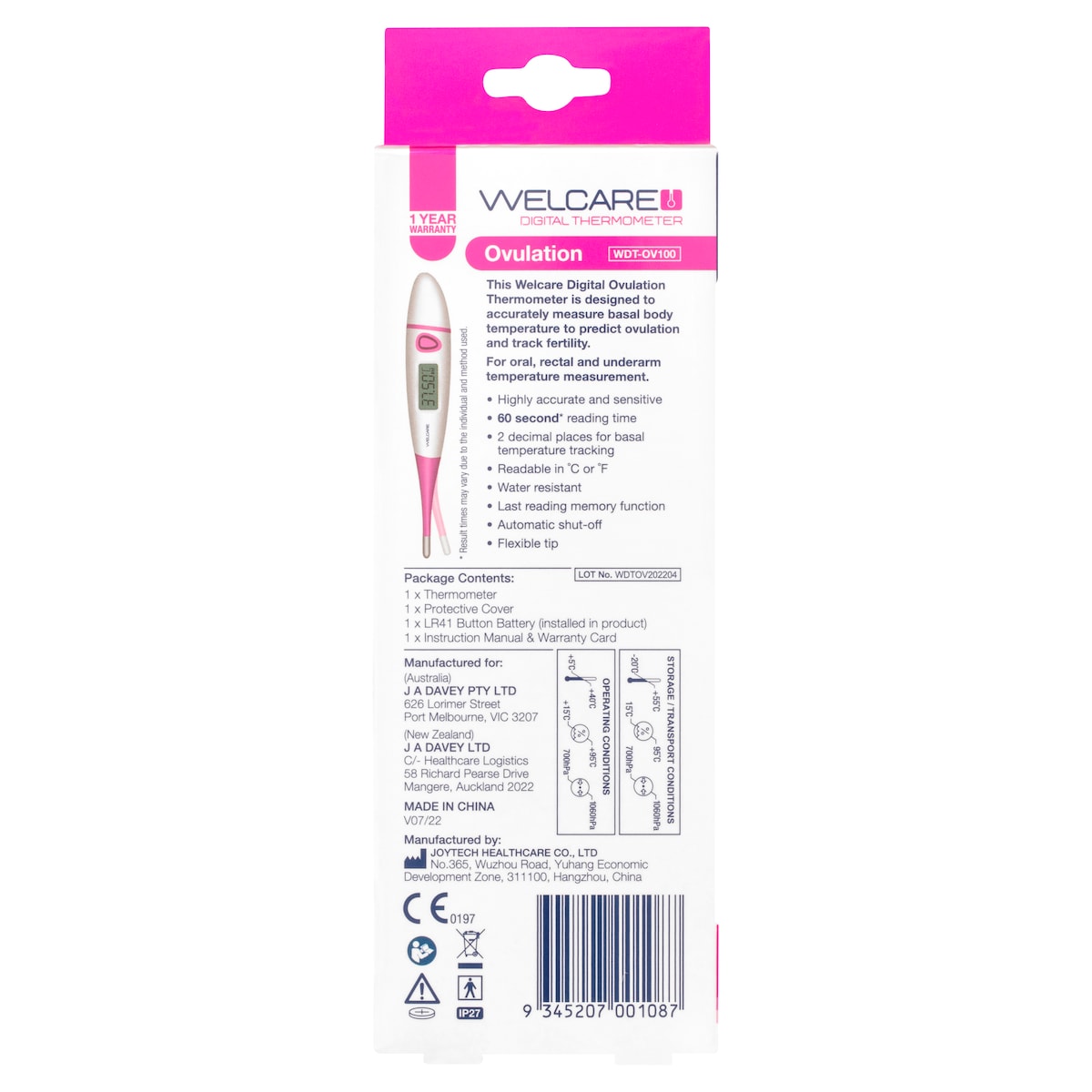 Welcare Digital Thermometer Ovulation