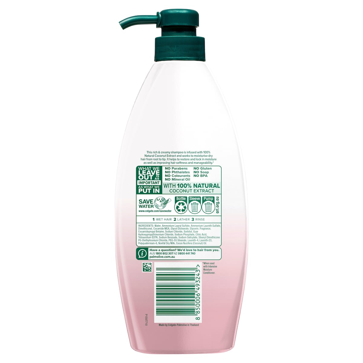 Palmolive Intensive Moisture Shampoo Coconut Cream 700Ml