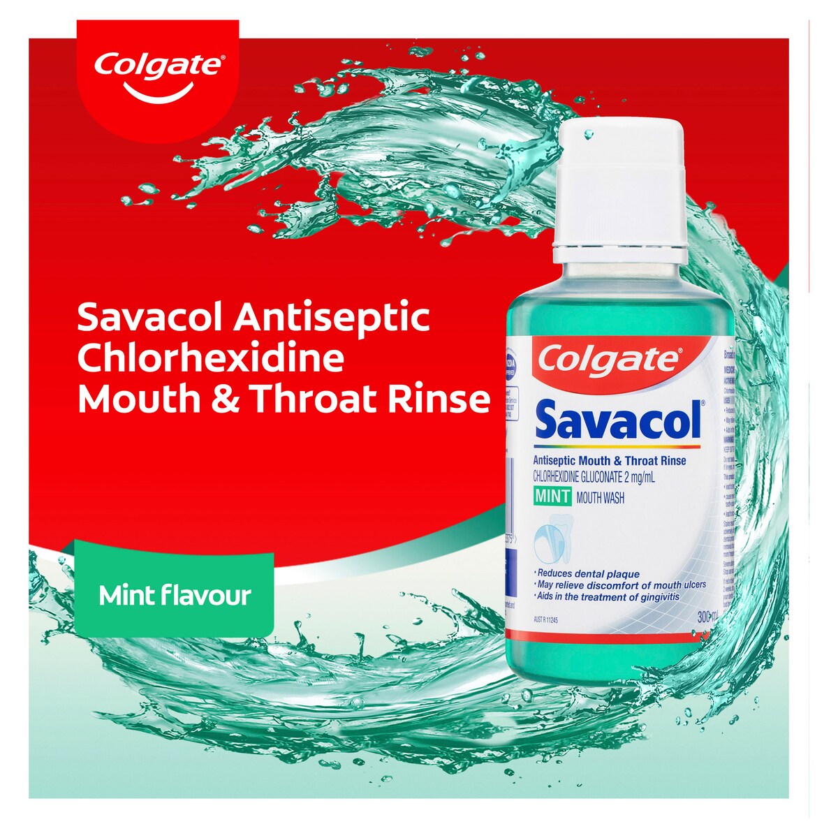 Savacol Antiseptic Mouth & Throat Rinse Mint 300Ml