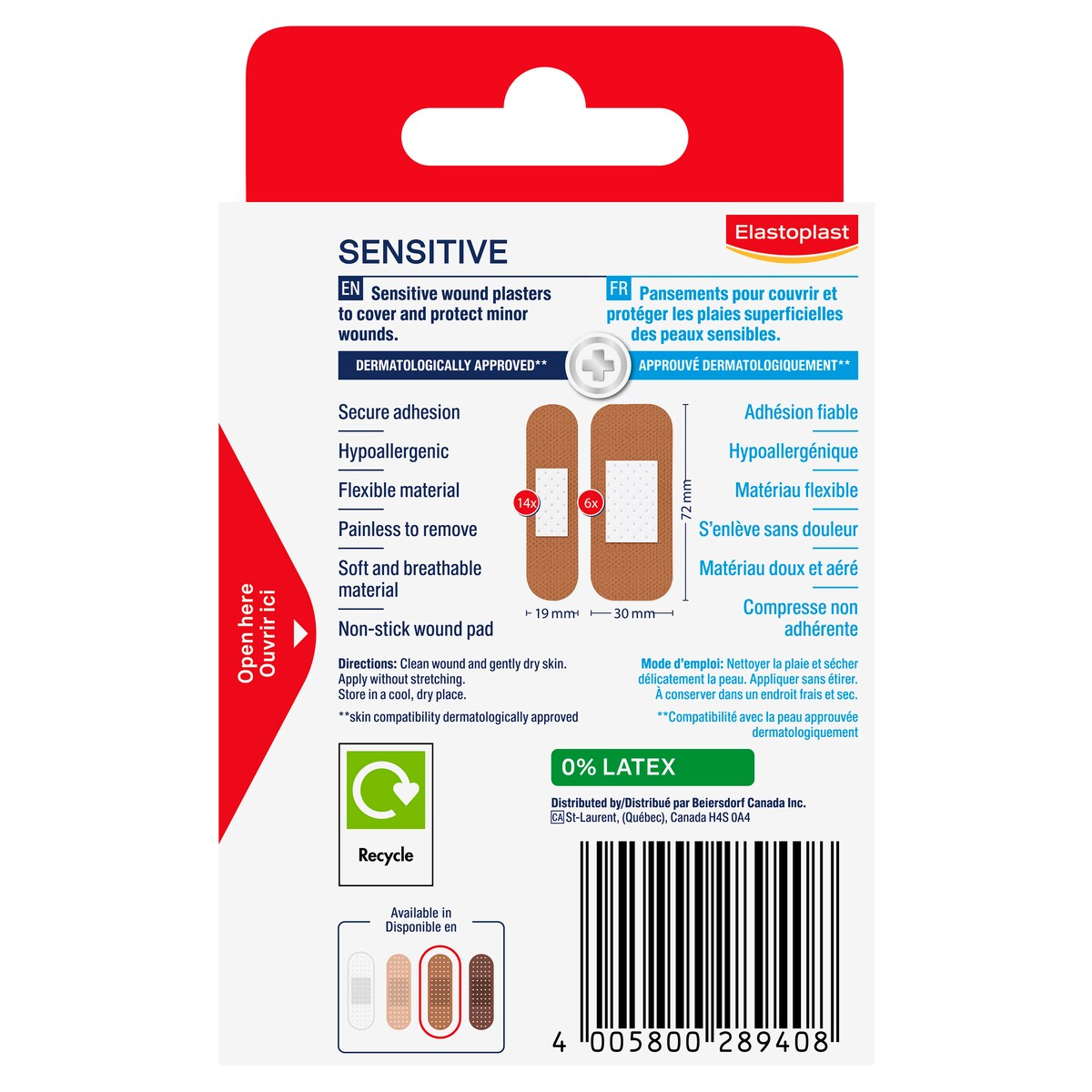 Elastoplast Sensitive Medium Skin Tone Plasters 20 Pack