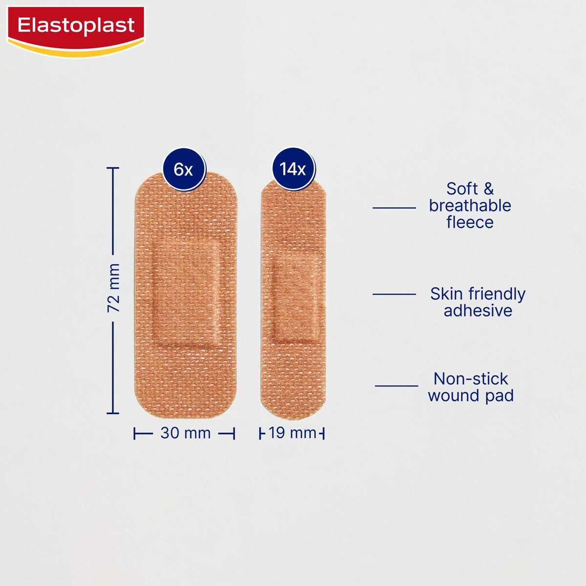 Elastoplast Sensitive Medium Skin Tone Plasters 20 Pack