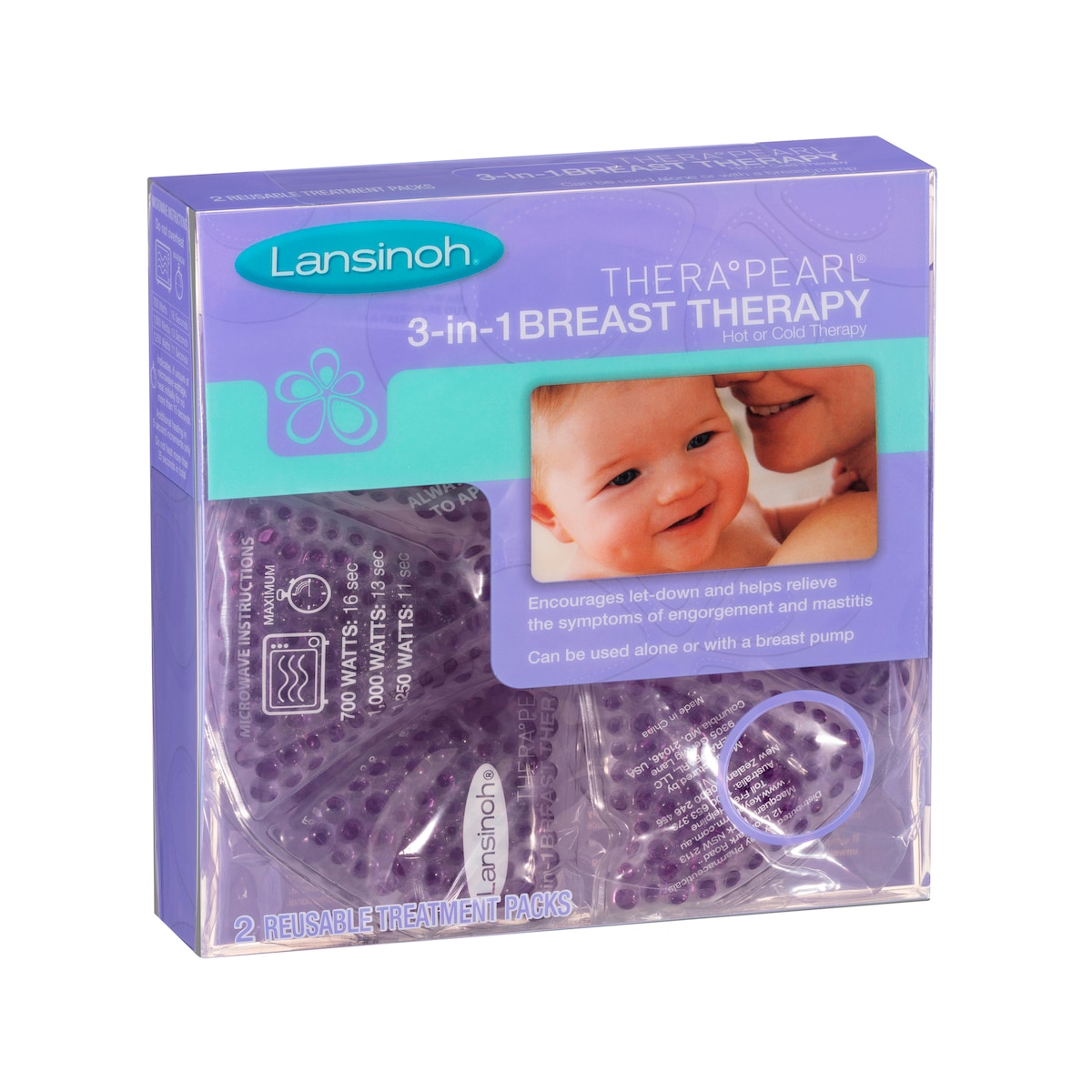 Lansinoh Therapearl 3In1 Breast Therapy 2 Reusable Pads