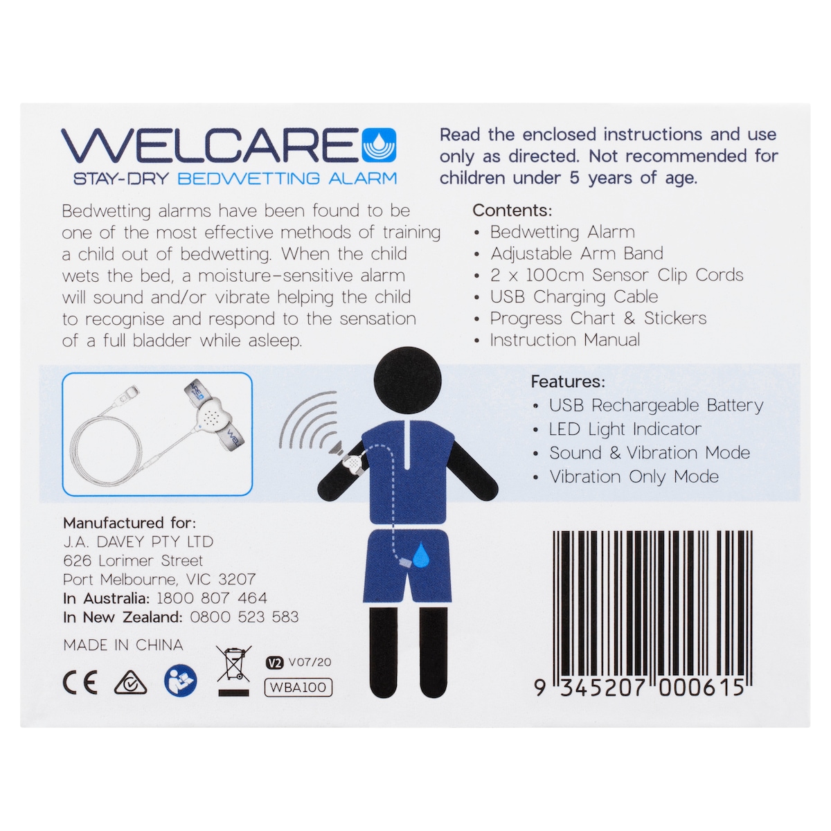 Welcare Stay-Dry Bedwetting Alarm