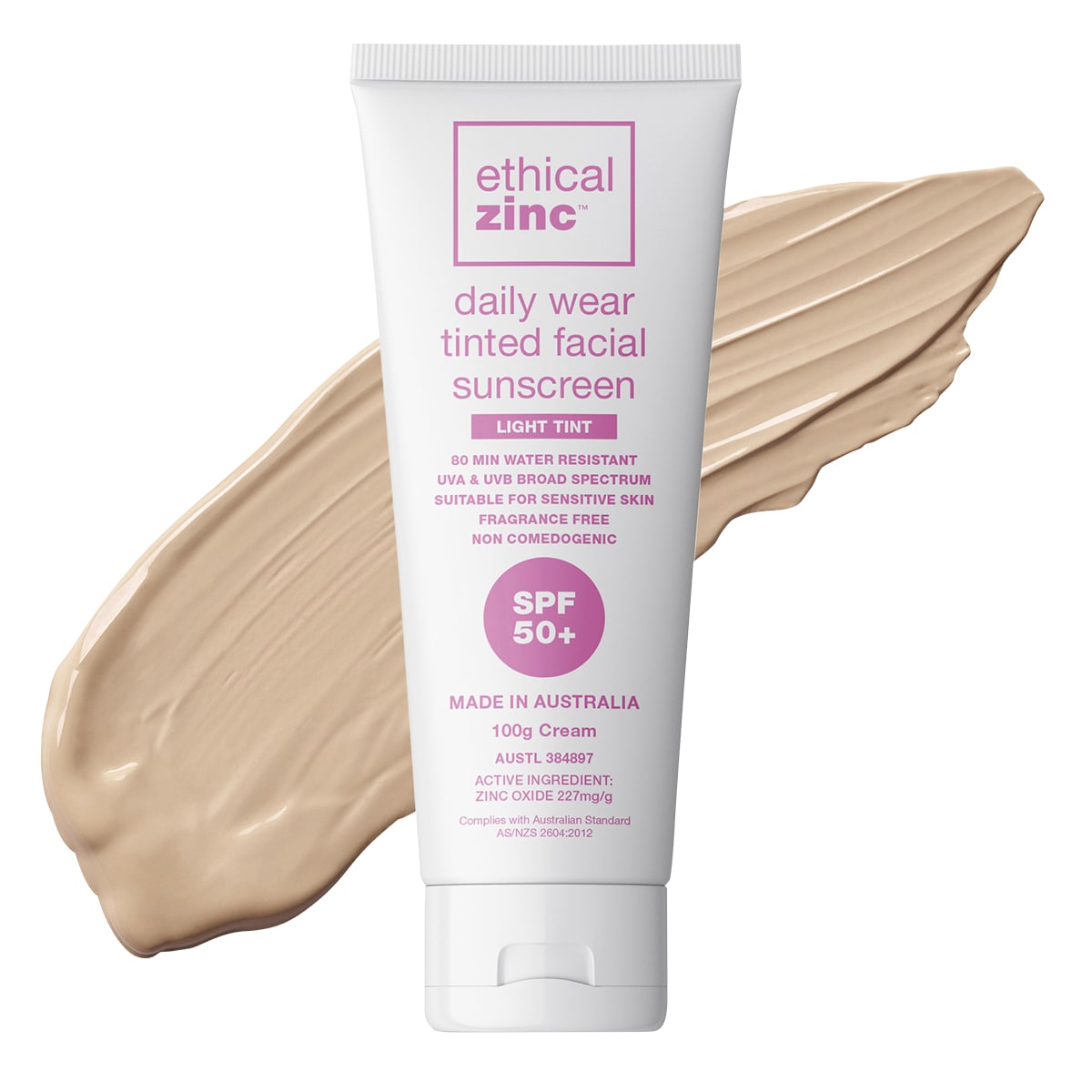 Ethical Zinc Daily Wear Tinted Facial Sunscreen Light Tint Spf50 100G